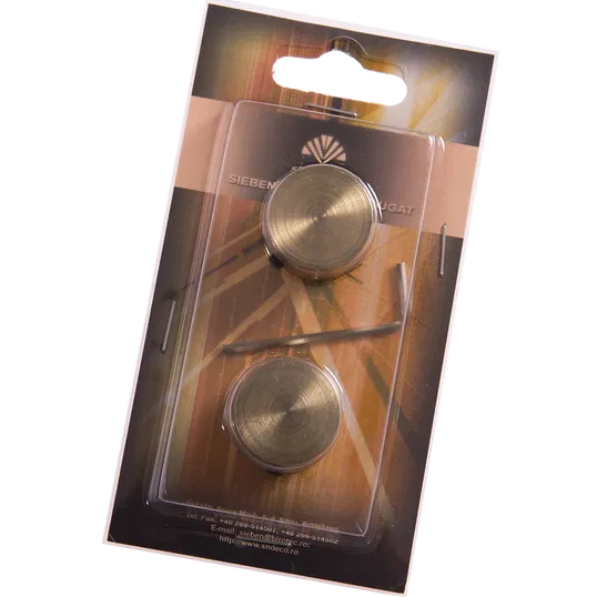 Capat galerie metal forjat, dop, 20 mm, auriu antic, 2 buc