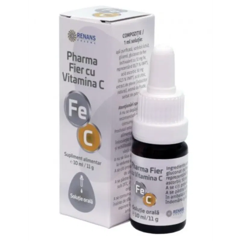Fier cu Vitamina C solutie orala, 10ml - Renans