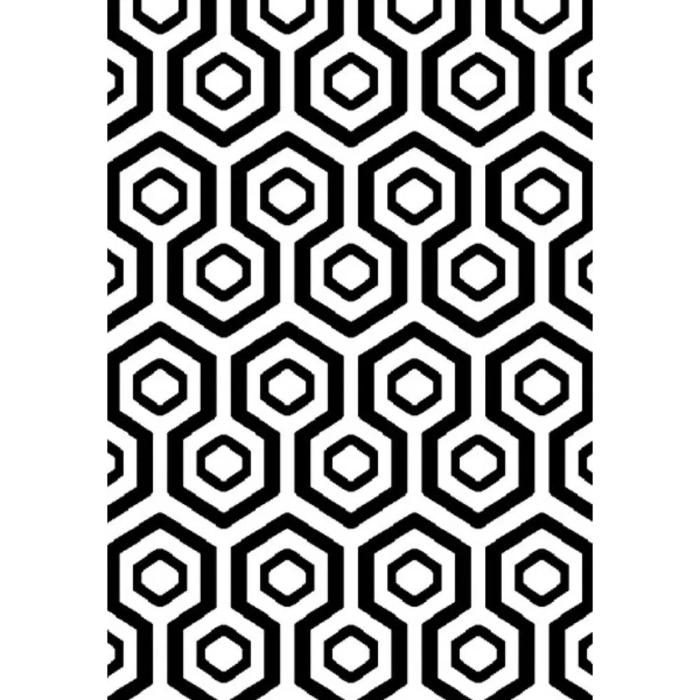 Covor modern Platin 3087_82N67, polipropilena heat set, model geometric alb, negru, 120 x 160 cm