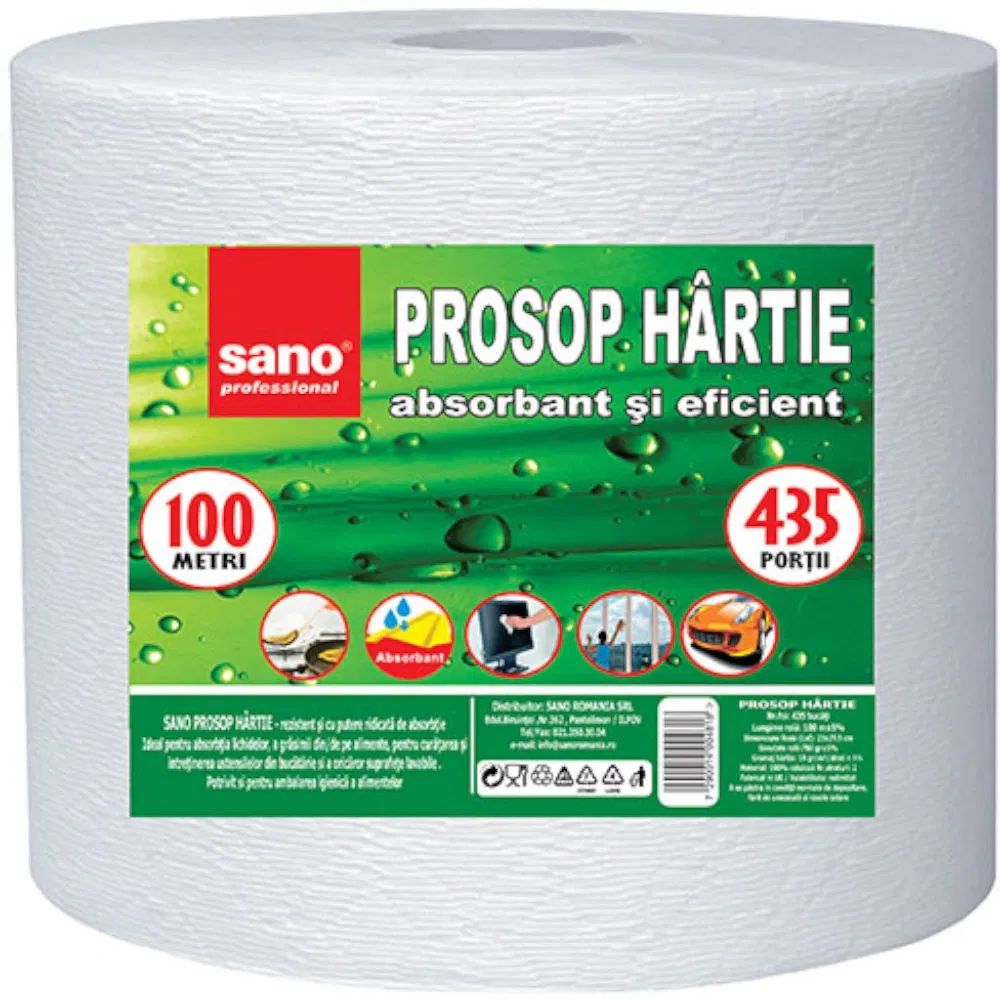 Prosoape hartie monorola, Sano, 100% celuloza, 100 m