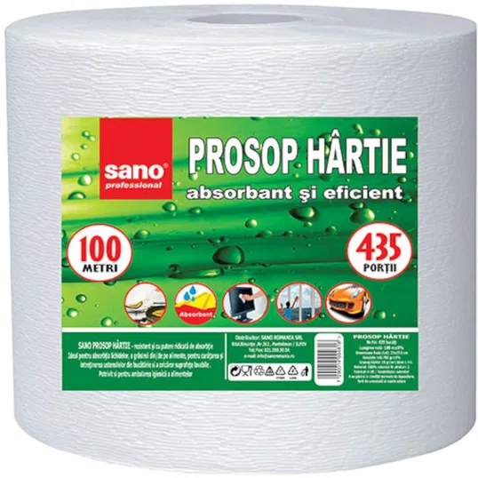 Prosoape hartie monorola, Sano, 100% celuloza, 100 m