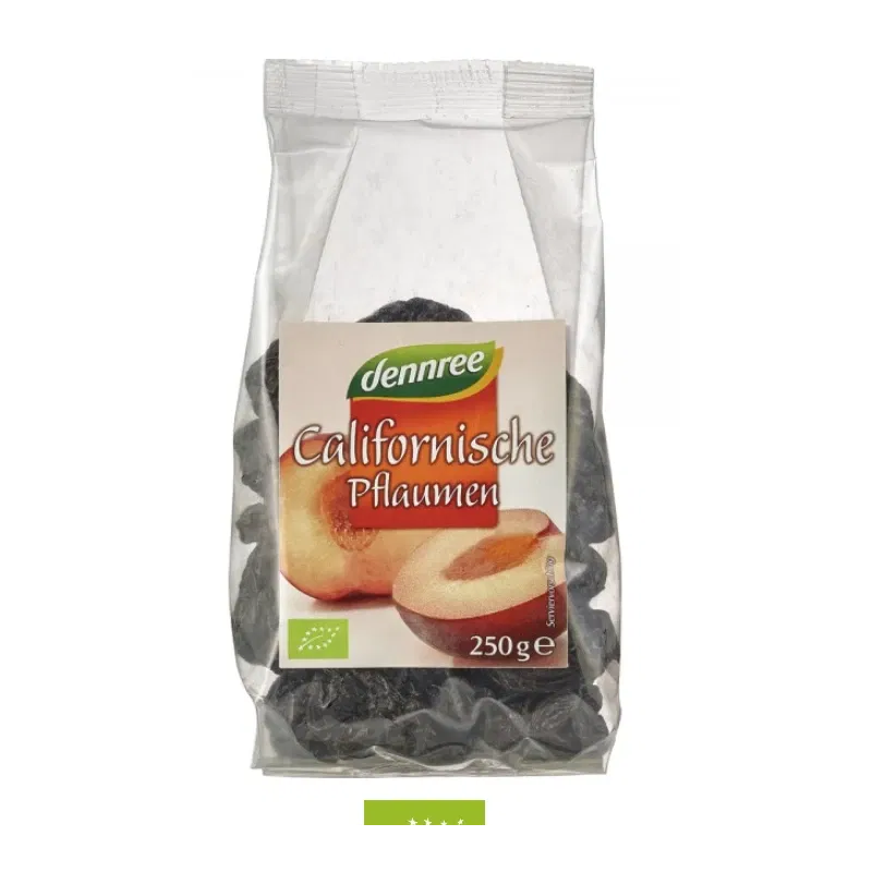 Prune bio California fara samburi, 250g - Dennree