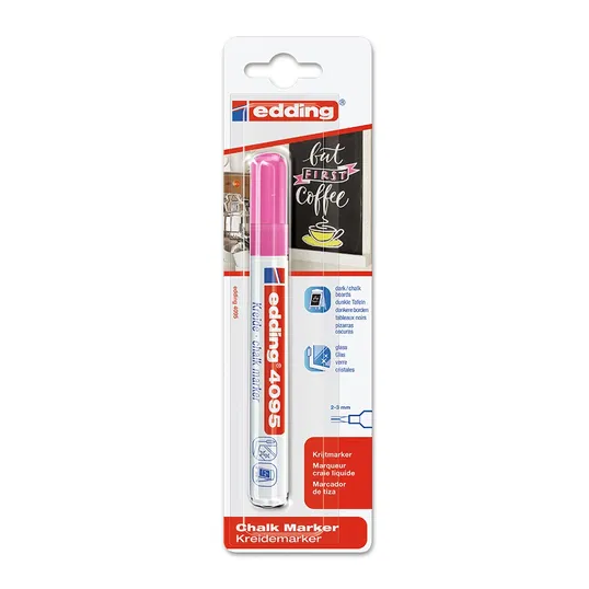 Marker pentru sticla Edding 4095, varf 2-3 mm, roz