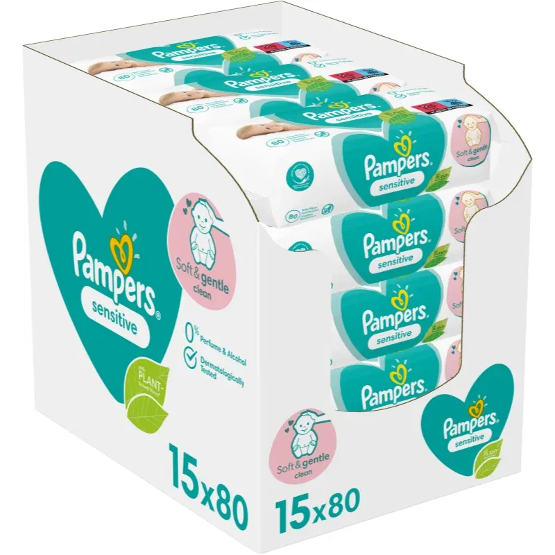 Pampers Sensitive Șervețele umede pentru copii pentru piele sensibila 15x80 buc