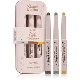 Barry M Dazzle & Define Metallic Crayon creion metalic pentru ochi ambalaj economic 3 x 1,4 g