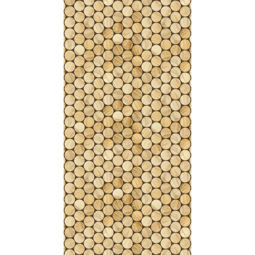Covor modern Kitchen Wood, poliester, model geometric bej natural, 70 x 140 cm