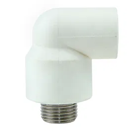 Cot PPR 90° Vesbo, filet exterior, 20 mm x 1/2, alb