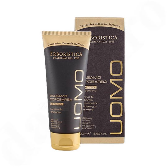 Balsam aftershave fără alcool pentru piele sensibilă cu extract de ginseng și aloe vera Uomo, 100 ml, L`Erboristica