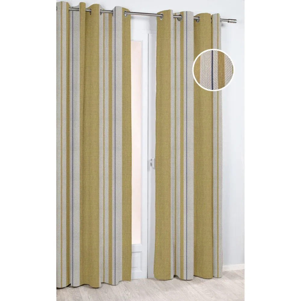 Draperie Nomade 57211, 82 % poliester 18 % bbc, galben/negru, 140 x 260 cm