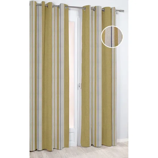 Draperie Nomade 57211, 82 % poliester 18 % bbc, galben/negru, 140 x 260 cm