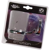 Pahar cu suport Bisk Emotion, metal/sticla, crom, 6,8 x 11 x 9,5 cm
