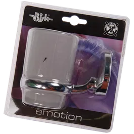 Pahar cu suport Bisk Emotion, metal/sticla, crom, 6,8 x 11 x 9,5 cm