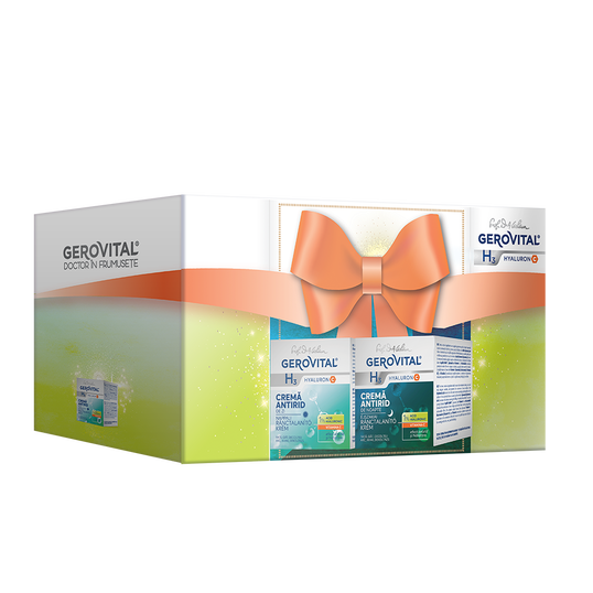 Pachet H3 Hyaluron C Crema de zi 50ml + Crema de noapte 50ml, Gerovital