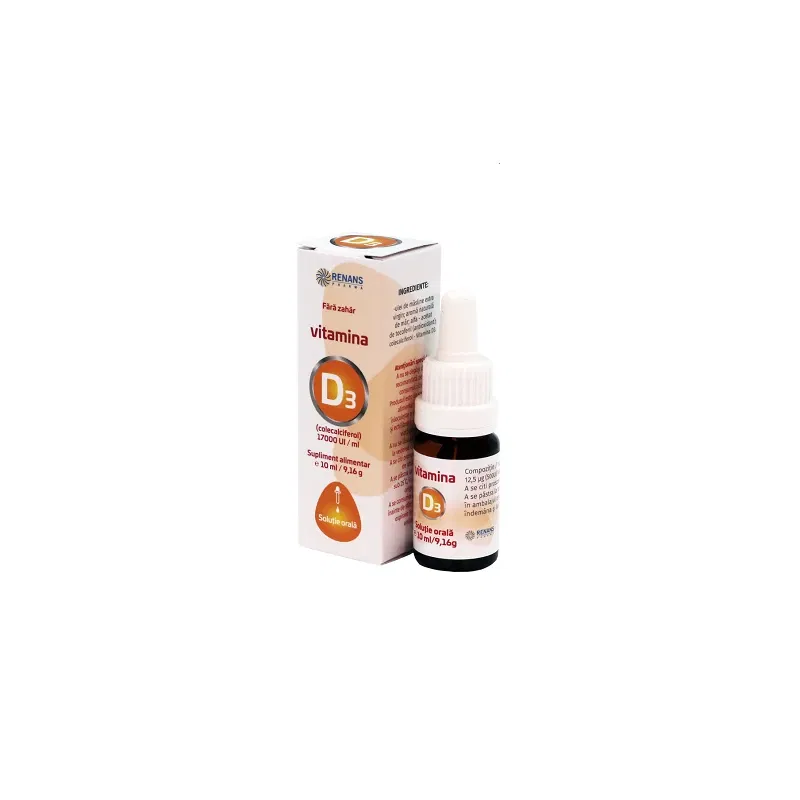 VITAMINA D3, solutie 17000 UI/ml, 10ml, RENANS PHARMA