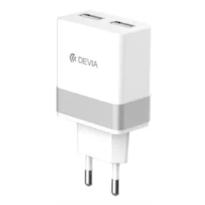Incarcator Retea Devia DVRWIR2USB, 2 x USB, 5V (Alb/Argintiu)