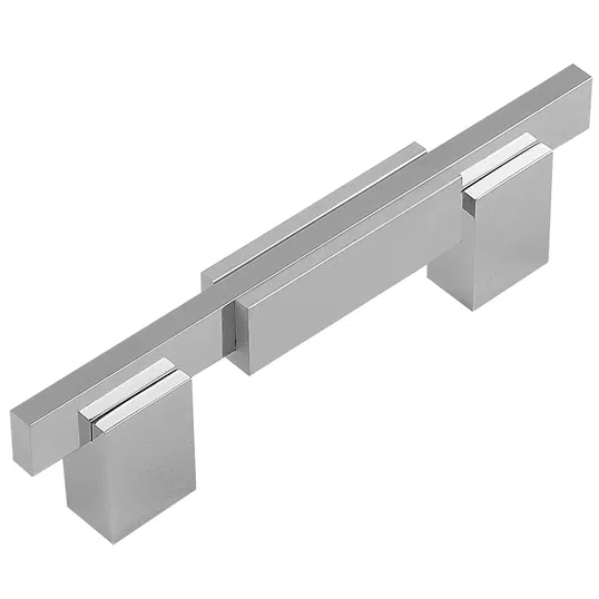 Maner din aluminiu cu terminatii FA6352 192 mm, crom/crom mat