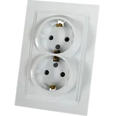 Priza dubla cu CP Mono Electric, DESPINA, ingropat/ST, alb
