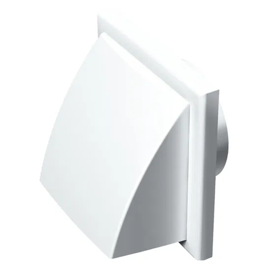 Grila exterioara cu aparatoare ploaie Vents, PVC, alb, DN 100 mm, 154 x 154 mm