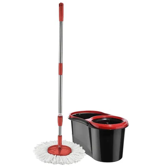 Set curatenie, galeata cu storcator si mop rotativ, 13 l, negru