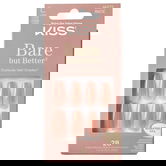 Unghii false Bare but Better Nude Glow Long Coffin, 28 de bucati, Kiss