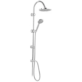 Set dus Ferro Rondo NP21, reglabil, comutator ceramic, crom, furtun de dus, 1,5 m