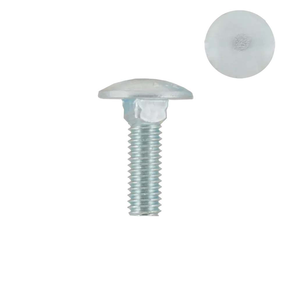 Set suruburi cap bombat torbant, gat patrat, otel zincat, M6 x 20 mm, 10 bucati