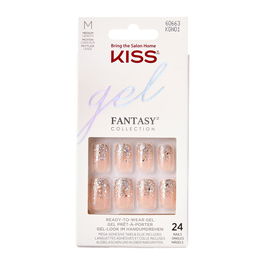 Unghii false Gel Fantasy Glitter Fanciful Medium Squoval, 24 bucati, Kiss