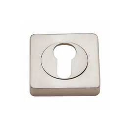 Rozeta pentru cilindru Gamet, patrata, zamac, nichel satinat, 52 x 52 mm