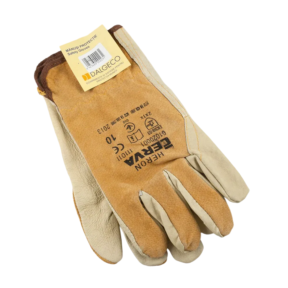 Manusi de protectie Cerva, piele spalt bovina, marimea 10, maro