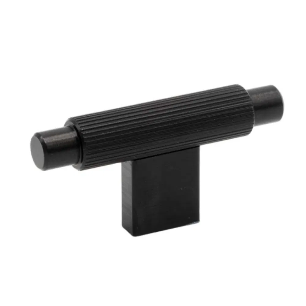 Buton T Arpa Vieffe, aluminiu, finisaj negru periat, 7 x 3.5 mm