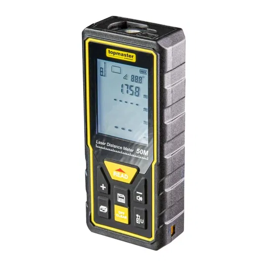Telemetru laser Topmaster, 50 m, 30 masuratori, butoane cu efecte sonore