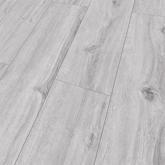 Parchet laminat 8 mm Falquon Wood Arctic Gri Q1026, nuanta deschisa, aspect lucios, gri deschis, clasa de trafic 32, click, 1220 x 193 mm