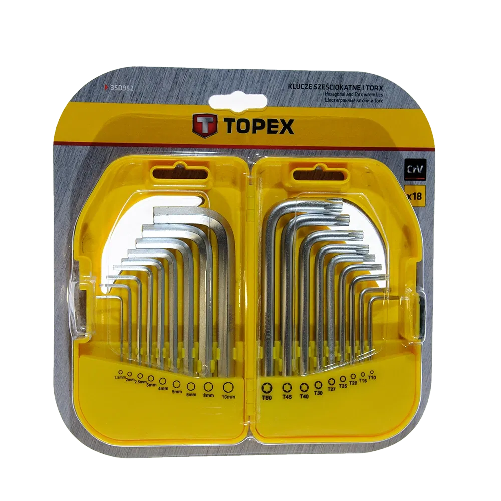 Set chei hexagonale si torx Topex, 18 bucati