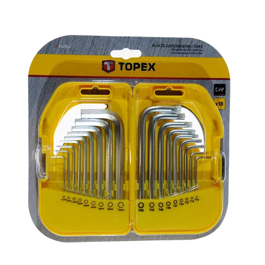 Set chei hexagonale si torx Topex, 18 bucati