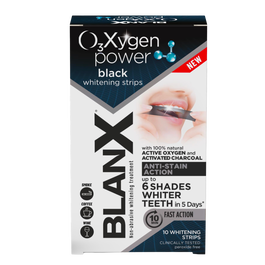 Benzi pentru albirea dintilor O3X Black, 5 x 2 bucati, BlanX