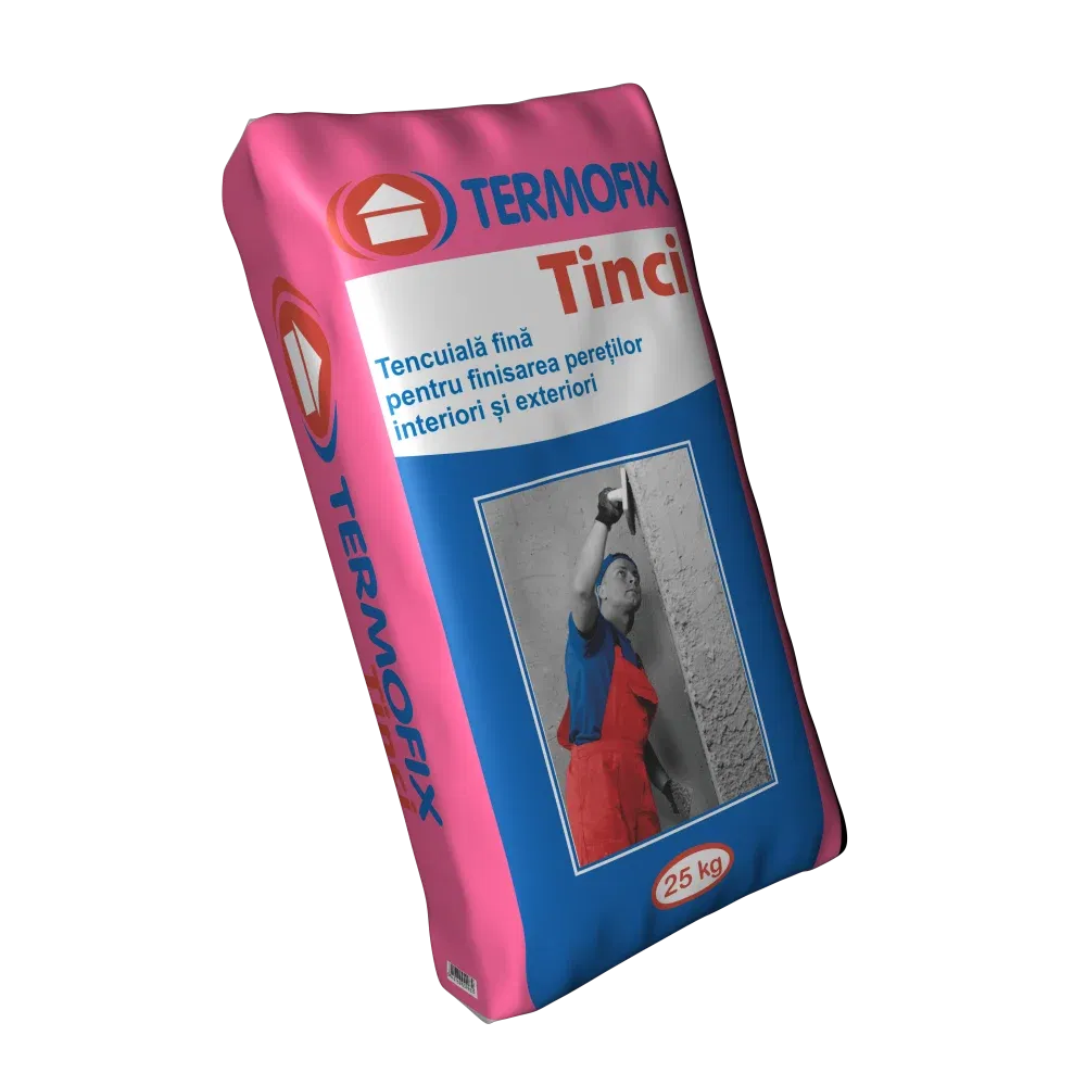 Tencuiala fina pentru finisarea peretilor interiori si exterior Termofix, 25 kg, gri
