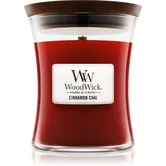 Woodwick Cinnamon Chai lumânare parfumată cu fitil din lemn 275 g