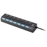 Hub USB Quer PRO KOM0941, 7 port USB 3.0 (Negru)