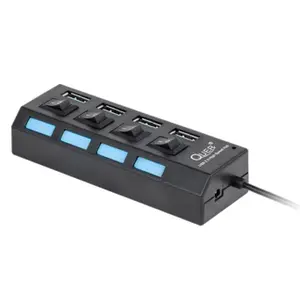 Hub USB Quer PRO KOM0940, 4 port USB 3.0 (Negru)