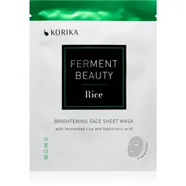 KORIKA FermentBeauty Brightening Face Sheet Mask with Fermented Rice and Hyaluronic Acid mască facială de pânză cu efect iluminator, cu orez fermentat