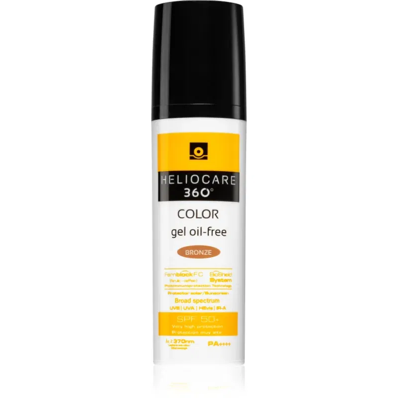Heliocare 360° Color Gel Oil-Free gel protector nuanțator SPF 50+ culoare Bronze 50 ml