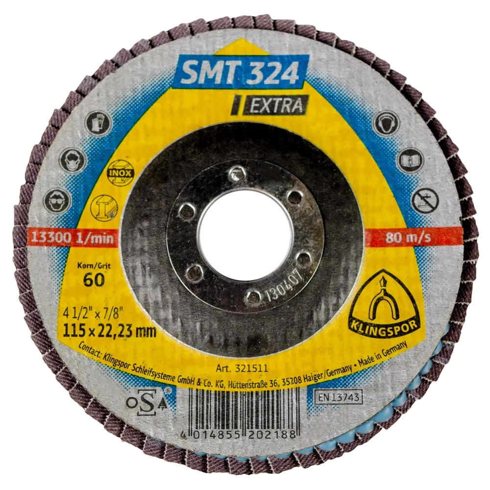 Perie abraziva Klingspor, pentru otel, granulatie 60, 115 X 22,2 mm
