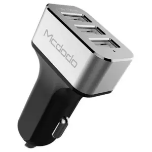 Incarcator auto Mcdodo CC-2231, Triplu USB, 5.2A max total, 2.4 max per port (Negru/Gri)