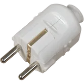 Stecher cu contact de protectie, iesire spate, 16 A, 250 V, alb