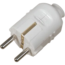 Stecher cu contact de protectie, iesire spate, 16 A, 250 V, alb