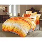 Lenjerie pat 2 persoane Somnart Ultrasleep-12, bumbac 100%, 4 piese, portocaliu, model cercuri