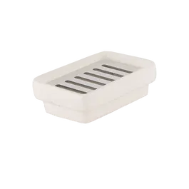 Savoniera Romtatay Flat, ceramica, alb, 12 x 8 cm
