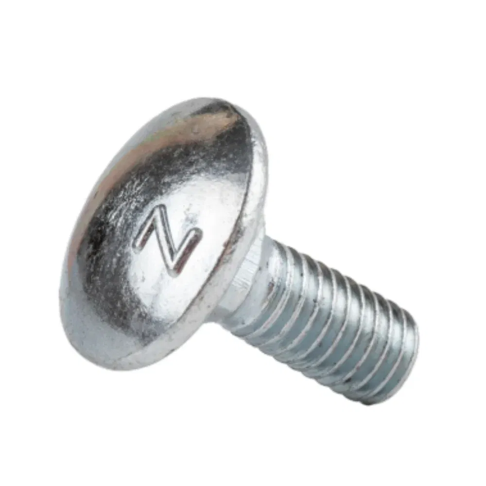 Surub cap bombat torbant, otel zincat alb, DIN 603 ZA, M10 x 120 mm