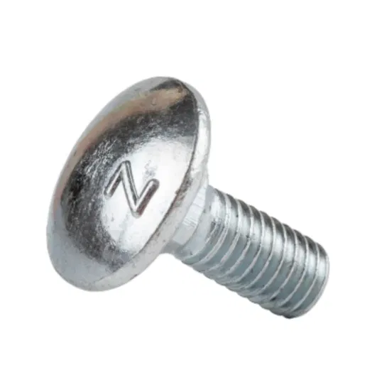 Surub cap bombat torbant, otel zincat alb, DIN 603 ZA, M10 x 120 mm