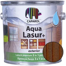 Lazura pentru lemn de exterior Caparol Aqua Lasur +, palisandru, 2,5 l